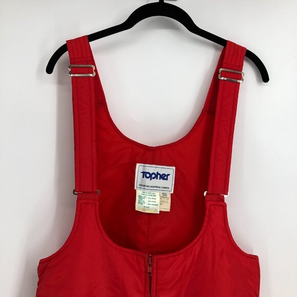 Topher red Vintage ski suit with suspenders snow suit pants Overalls Size L - Picture 4 of 16
